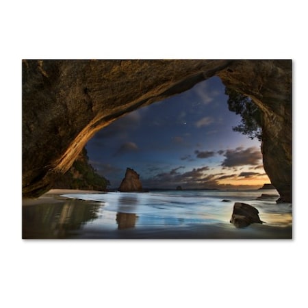 Yan Zhang 'Cathedral Cove' Canvas Art,12x19